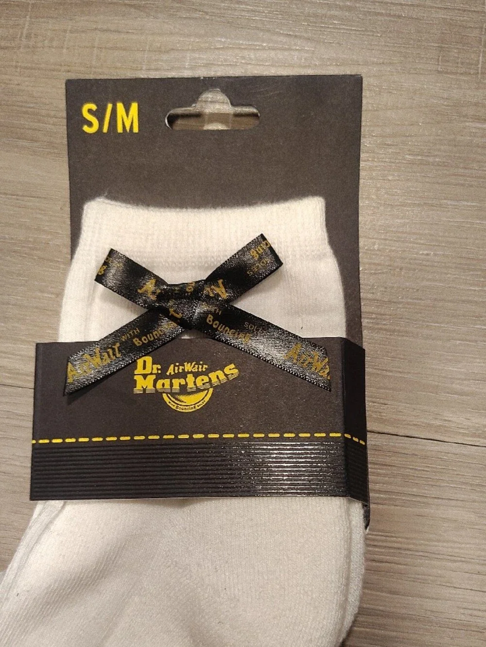 Dr. Martens White Organic Ankle Socks with Black Logo Accent